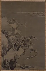Peinture de Duan Zhu, pêchant seul dans les eaux froides